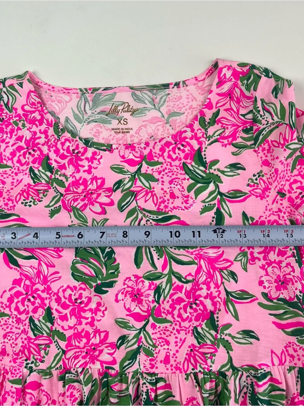 Lilly Pulitzer Pink Geanna Floral Short-Sleeve Tiered mini Dress